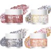 MKNZOME Glitter Gel for Body and Face, Holographic Glitter with