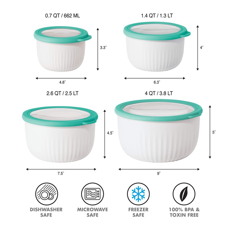 Oggi Prep, Store & Serve Plastic Bowl w/See-Thru Lid- Dishwasher,