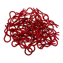 50 Pack Treehobby Universal Bent Springy R Pins RC Car Body Shell Clips Compatible with 1/10 RC Car Truck Buggy Crawler Short Course Replacement Spare Part (Red)