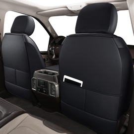 Huidasource Dodge Ram Seat Covers, Front&Rear Pickup Truck Leather Seat Cover Fit for 2009-2018 1500, 2010-2023 2500/3500 Crew Mega Cab, 2019-2023 ram 1500 Classic only(Full Set/Black&Blue)