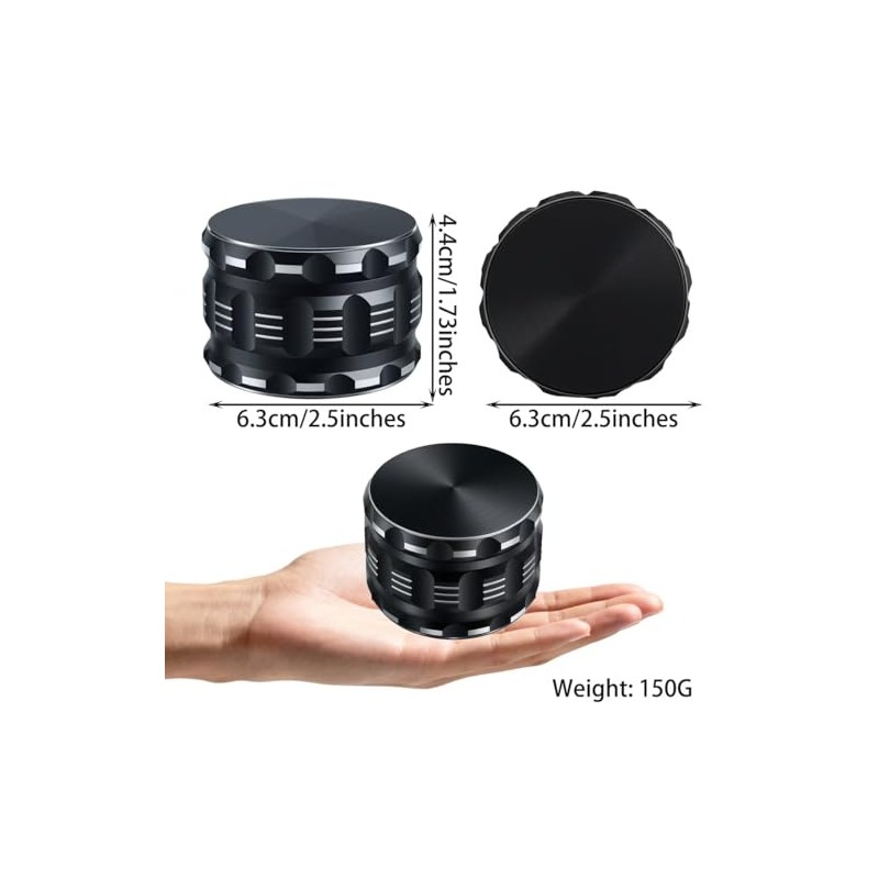 2.5 inch Spice Grinder Mill 3-Piece Hand Crank Crusher Set