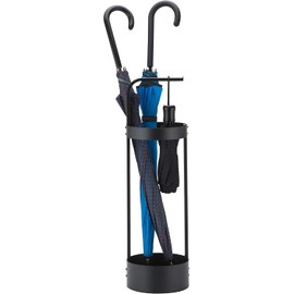 J JACKCUBE DESIGN JackCubeDesign - Soporte para paraguas de acero para entrada, ahorro de espacio, organizador para puerta delantera (negro) - MK444A