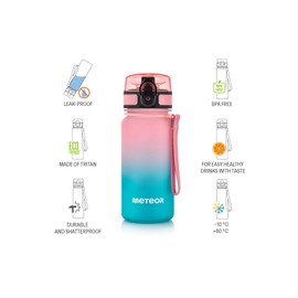 meteor Children's Leak-Proof Water Bottle School Nursery Sports Bottle Men's Fruit Infuser Bottle Quick Water Flow Children's Bottle Camping Women's Water Bottle