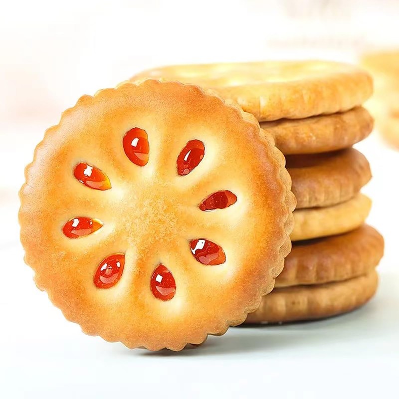 Fruit jam biscuit 8.8oz. Mixed fruit flavored sandwich cookies Separately