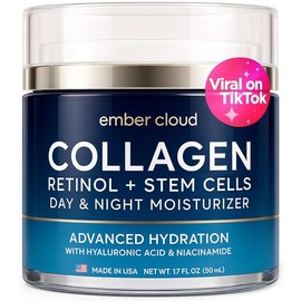 Crema facial de colgeno con clulas madre, retinol, cido hialurnico, niacinamida para todo tipo de piel, hidratante facial antienvejecimiento con...   