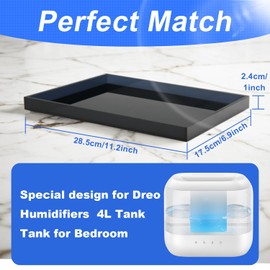 Acrylic Humidifiers Tray for Dreo Humidifier HM311 4L Tank, Leak-Proof Tray for Smart Humidifiers HM311S 4L, Anti-Slip & Moisture-Proof Humidifier Tray Floor (Transparent black, 4L)
