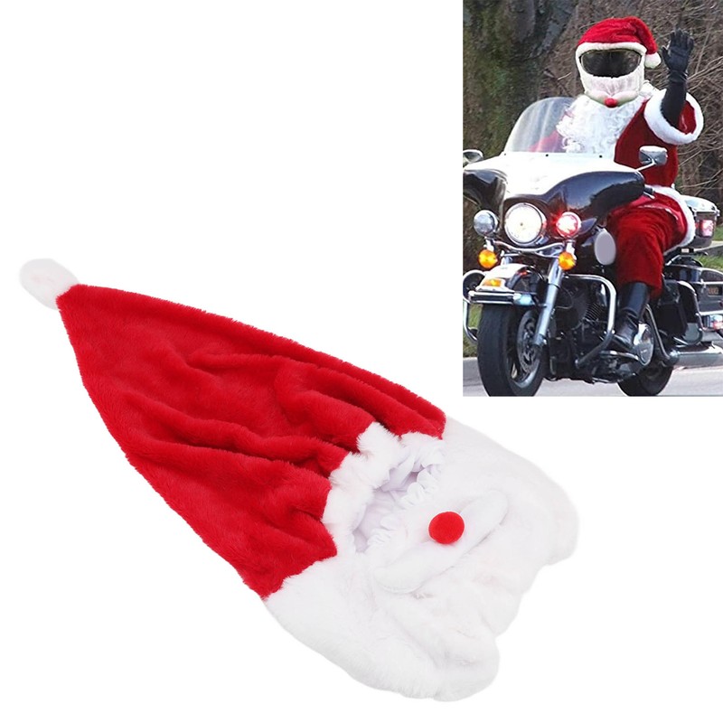 Christmas Helmet Cover Plush Scratch Proof Motorcycle Helmet Hat for