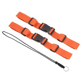 PATIKIL Backpack Chest Strap Set, 2 Pack Polyester Webbing Adjustable Replacement Strap with Quick-Release Buckle & Anti-lost Lanyard for Bag Outdoor Hiking Cycling, Orange