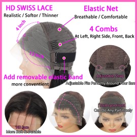 VYCRAVE VYCRAVE 14 Inch Bob Wig Human Hair 13x4 HD Transparent Lace Front Wigs Human Hair Pre Plucked with Baby Hair Glueless Wigs Human Hair 180% Density Straight Frontal Lace Wigs for Women Natural Color