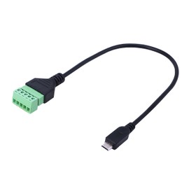 CERRXIAN 1ft Micro USB Male to 5 Pins Screw Terminal Female Solderless Charging and Data Transfer Converter Adapter Extension Cord
