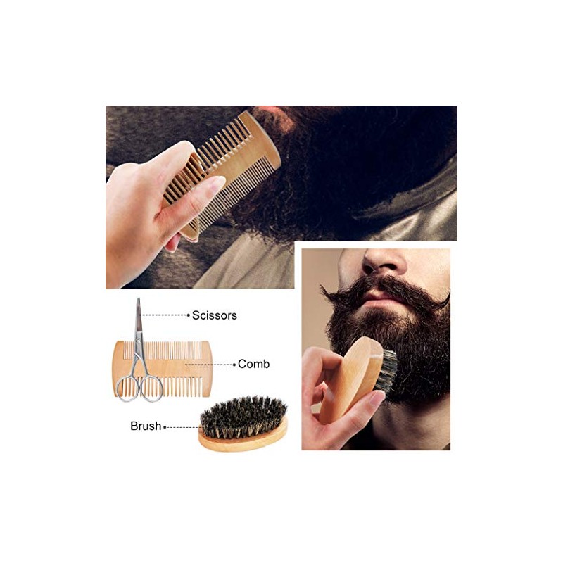 Beard Care & Grooming Kit w/Free Beard Soap,Unscented Beard Oil,Beard