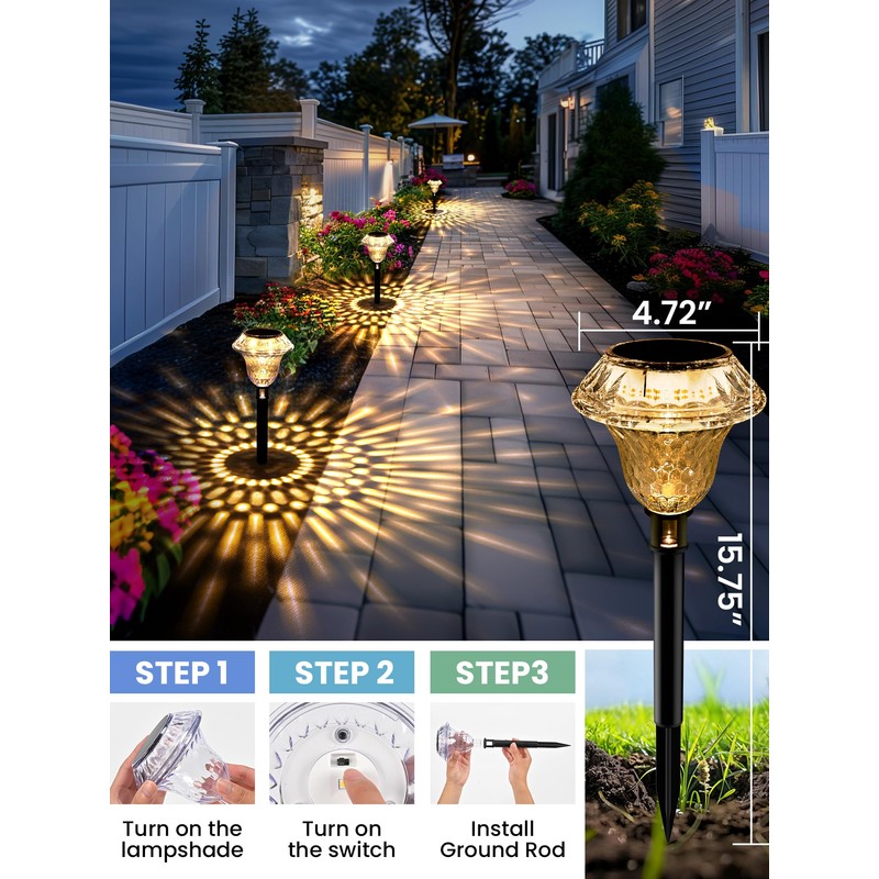 SOLPEX Solar Pathway Lights Garden Decor for Yard, Garden Lights