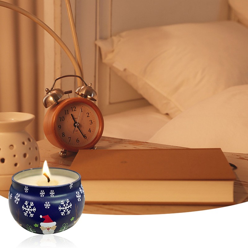 4Pcs Christmas Scented Candles Gifts Set Soy Wax Plant Oil