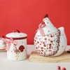 Bicuzat Rural Chicken and Flower Pattern Ceramic Easter Sugar Canister