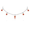 Carnelian Bead Drop Choker in Stainless Steel