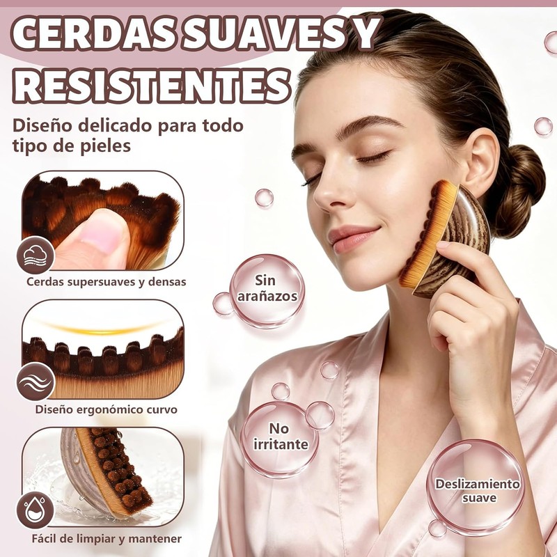 Kit de Cepillos Faciales para Drenaje Linfático y Cepillos de