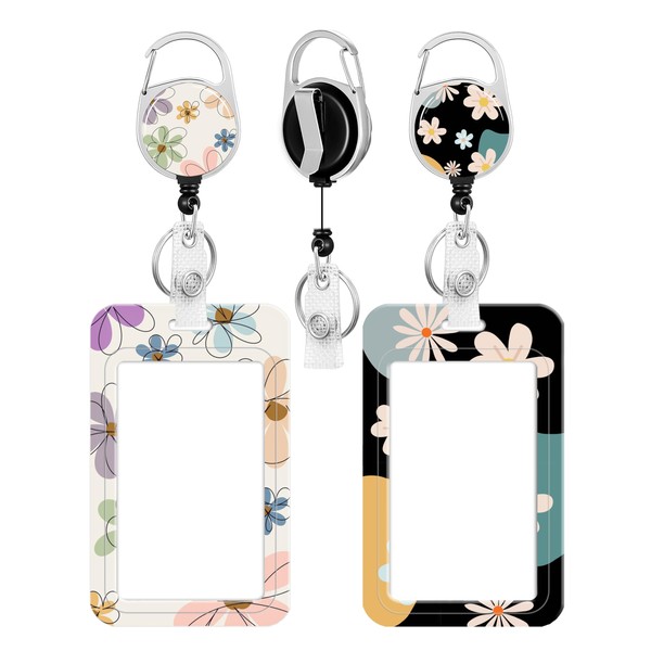 2 Pack Badge Holder and Heavy Duty Retractable Reel, ID