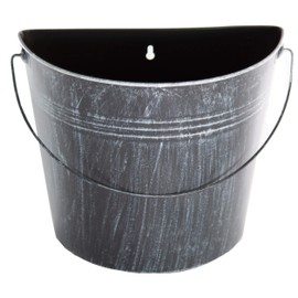 Gardener Select VB5123P-GE Planter 10.2" Half Round Wall Bucket, Antique Black