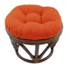 Blazing Needles Solid Twill Round Footstool Cushion, 18", Tangerine Dream