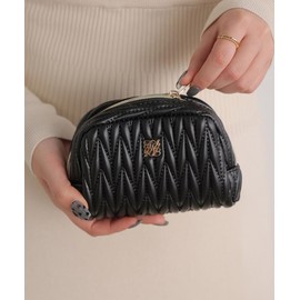 [ALTROSE] Pouch, Portable, Cosmetics, Cosmetic Pouch, Makeup, Makeup Pouch, Cosmetics, Accessories, Storage, Quilting, Rosia, Cute, Black