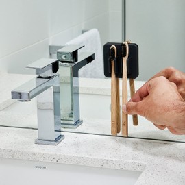 TOOLETRIES The George Toothbrush Holder - Silicone Toiletry Organizer, Shower & Bathroom Accessory - Features Silicone-Grip Technology, Removable & Reusable - Charcoal