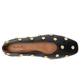 Madewell Women's Sage Ballet Flat-Dome Stud, True Black, 7.5