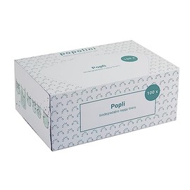 Popolini Popli Nappy Liners for Cloth Nappies, White, Popli Box of 100 Sheets