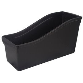 Storex Industries STX70109E06C-6 Large Book Bin with Front Pockets, Black - 6 Each