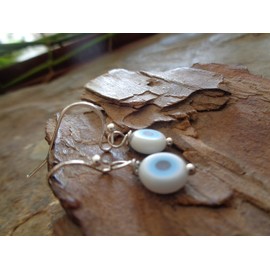 Evil Eye - Magic Eye - Magic Eye - Magic Eye - Great Glass Earrings in Blue Magic, Magic Eye, 925 Silver Hooks, Real Silver Hooks, Stamped