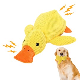 JazRvr Anti Stress Ente Hund, Hundespielzeug Ente, Hochdichter Plüschstoff, Hochelastische Baumwollfaser, Ideal für Zuhause, Garten, Spaziergänge und Hundeschule