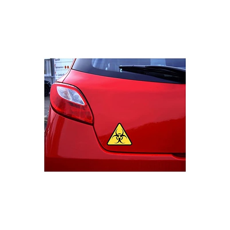 Samunshi® Warning Triangle Biohazard Sticker 20 x 17.5 cm Multi-Coloured