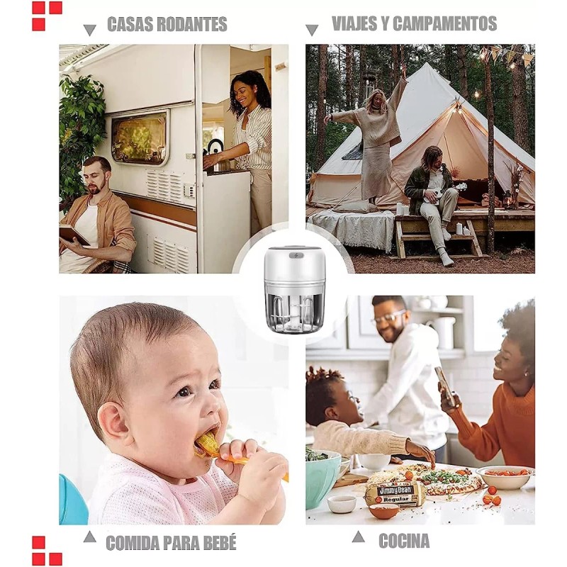 Baixi Batidora Recargable Usb Mezclador De Alimentos Para Bebés