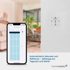 Homematic IP Smart Home Blind Actuator for Brand Switch, Digital Control of 1 Blind or Roman Blind, Retrofit Electric Blinds, Control via App, Alexa and Google Assistant, 151333A0