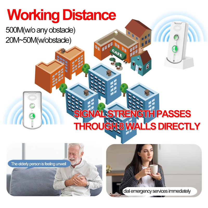 Decdeal Intercom Doorbell System Full Duplex Communication 500m/1640ft Long Range