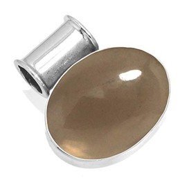 Jeweloporium 925 Silver Pendant for Women Brown Smoky Topaz Stone Vintage Silver Pendant Necklace Engagement Gift Solitaire Jewelry