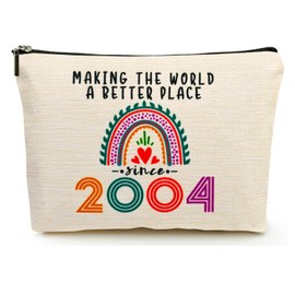 20th Birthday Gifts for Her Makeup Bags, 2004 Happy 20th Birthday Decorations for Women Her, 20 Year Old Birthday Gifts Ideas for Daughter, Sister, BFF, Female, Teenage Girls, Cosmetic Travel Pouch