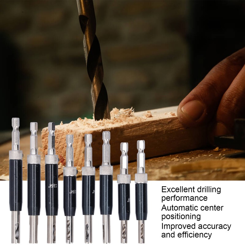 17pcs Hinge Drills Set Self Centering Door Drill Bit Kit