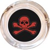 Skull & Crossbones Pirate Glass Ashtray - 4" Round