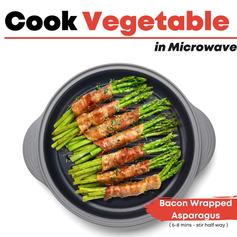 MACONEE Microwave Grill Pan | Microwave Griller, Griddle & Crisper
