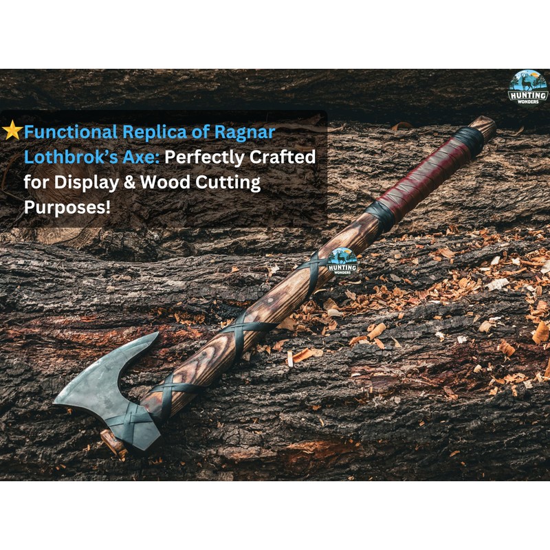 Medieval Viking Axe of Ragnar Lothbrok, Hand Forged Bearded Tomahawk