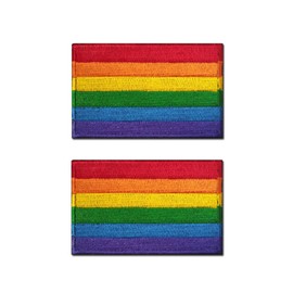 2Pcs Colorful Rainbow Embroidery Patch Military Tactical Morale DIY Emblem Applique with Hook-Loop Embroidered Patch