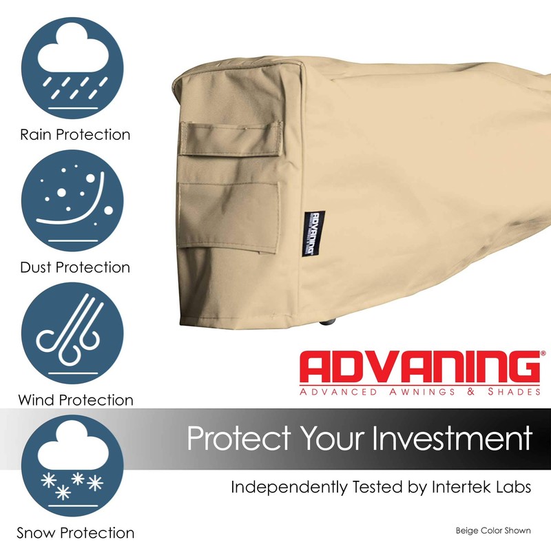ADVANING All-Weather Protective Cover for 13' Wide Retractable Awnings, Heavy-Duty