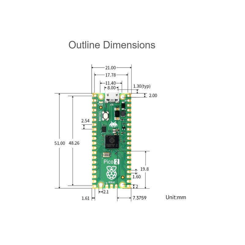 2 Pack Pre-Soldered Raspberry Pi Pico 2 with Header RP2350