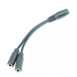 My Cable Mart 4inch 3.5mm Mini-Stereo TRS Female to 2 Female Y-Cable / Splitter