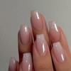 KQueenest Glitter Press on Nails French, Ombre Pink Nails for