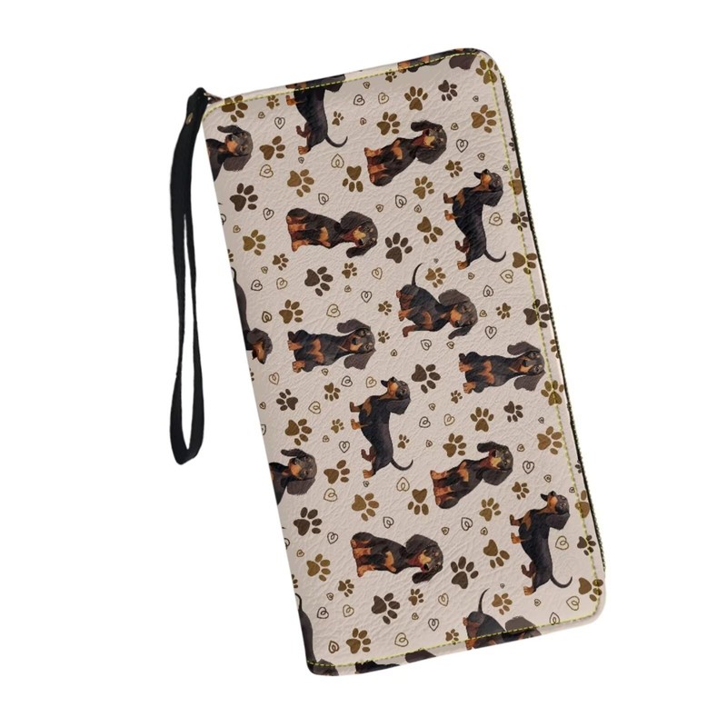 Coldinair Dachshund Womens Cute Wallet Leather RFID Blocking Credit Card
