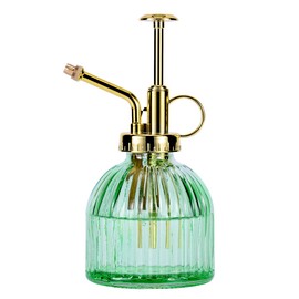 Aebor Aebor Glass Plant Mister Spray Bottle, 6.5" Green Glass Water Spray Bottle with Gold Top Pump Small Watering Can, Small Plant Sprayer Mister for Indoor Outdoor House Plant, Green+Gold (Green+Gold A)