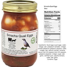 Pickled Quail Eggs (2-16 oz. jars) (Sriracha Quail Eggs (2 Pack))