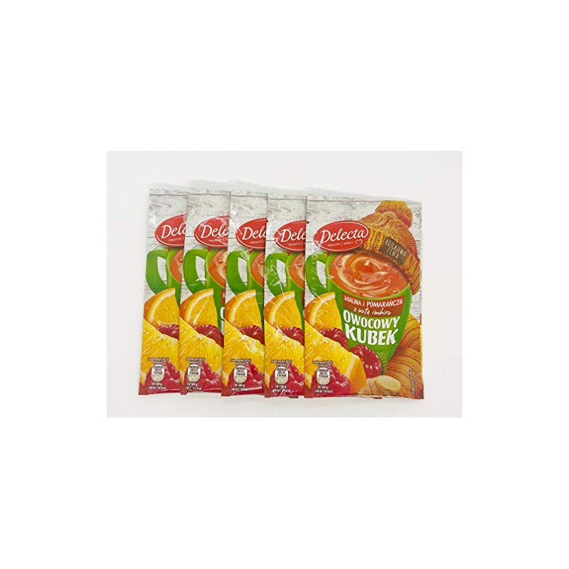 DELECTA Kisiel ORANGE RASPBERRY w/ginger 5pc./5 servings Made in Poland