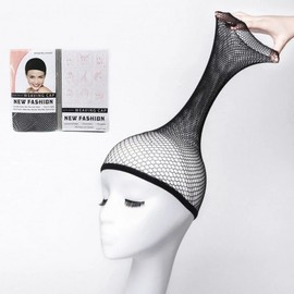 High-Elastic Breathable Wig Hair Net Option 1 Black 20ea